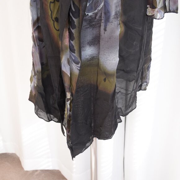 Citron Santa Monica Silk Draped Duster Sz XS - Picture 8 of 9